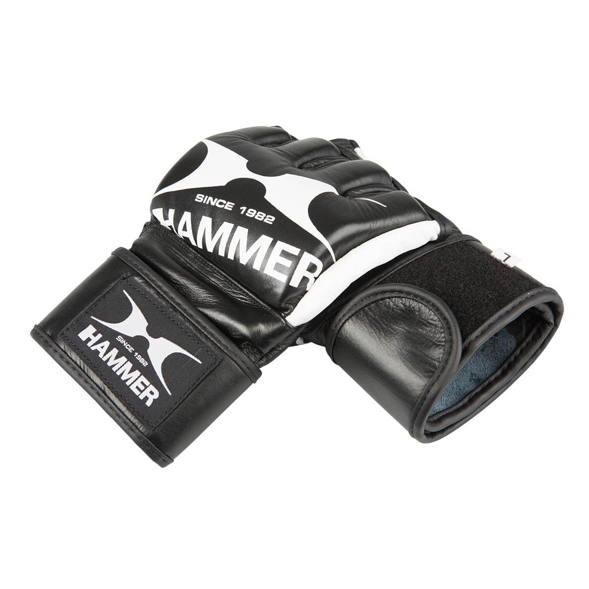 HAMMER BOXING Boxhandschuhe MMA II, Leder, schwarz/weiss, L