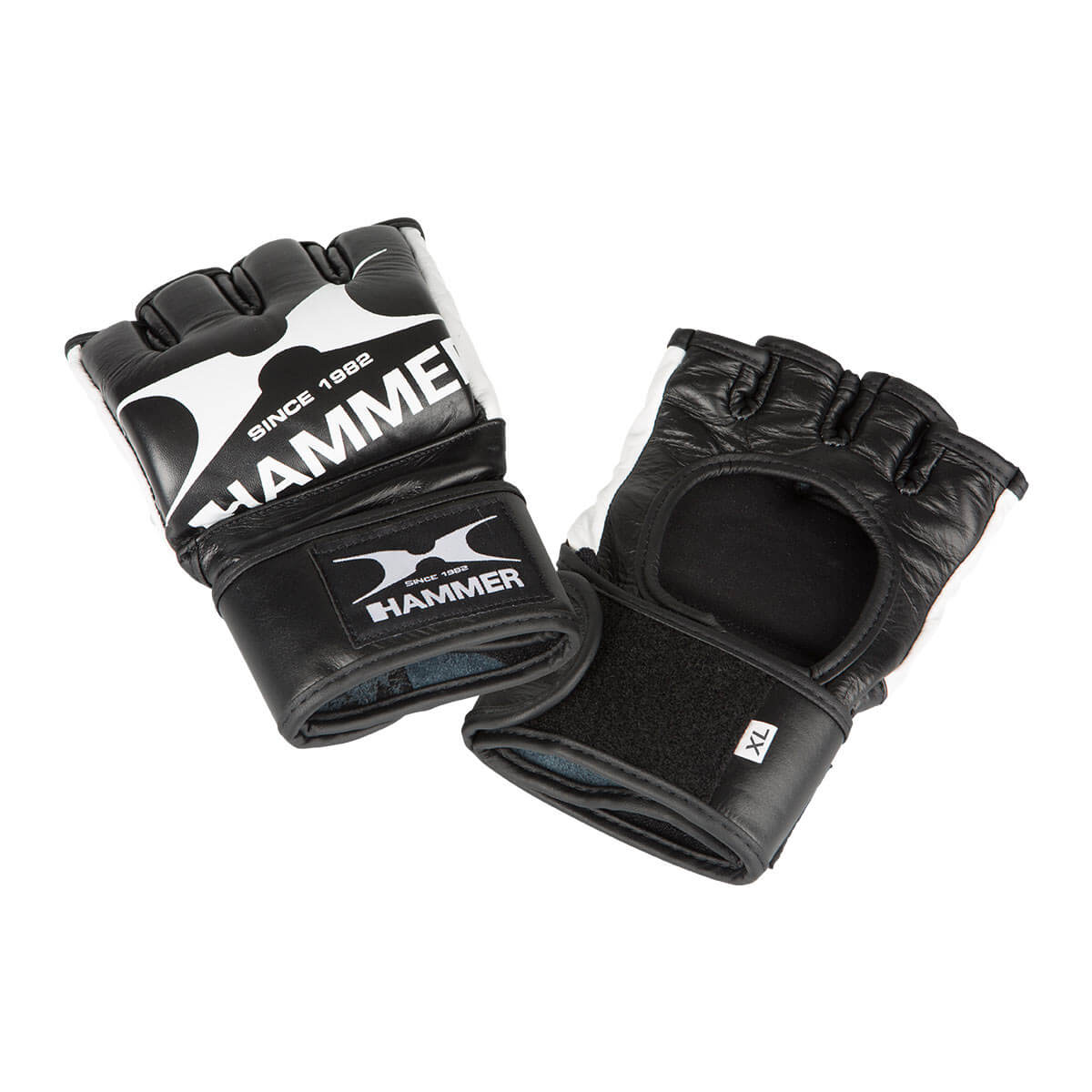HAMMER BOXING Boxhandschuhe MMA II, Leder, schwarz/weiss, L