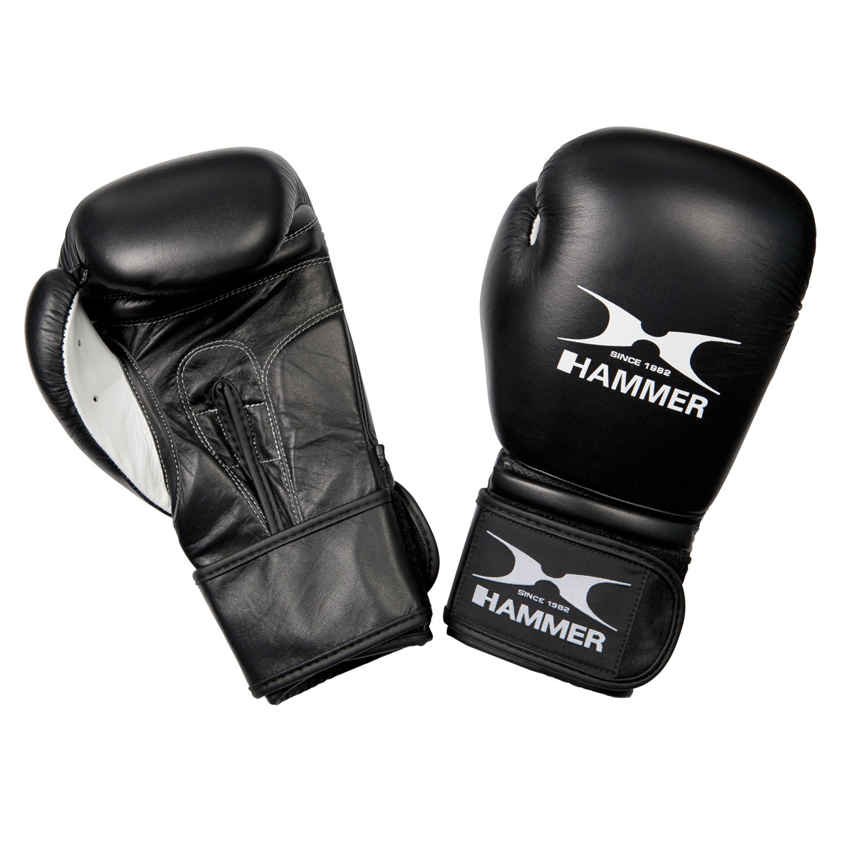 HAMMER BOXING Boxhandschuhe Rindsleder, schwarz, 10 OZ