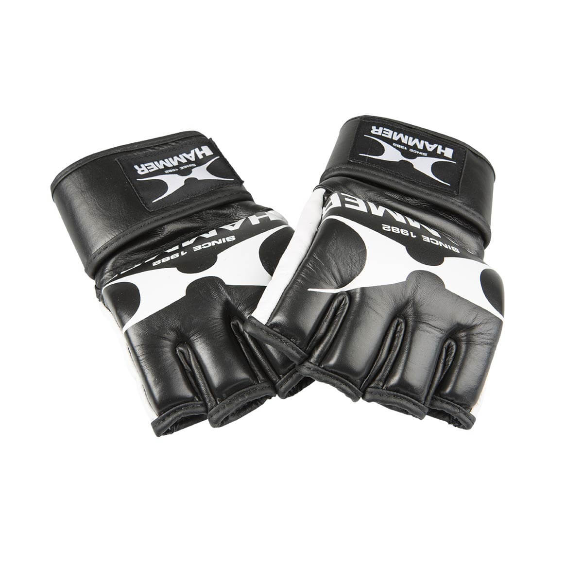 HAMMER BOXING Boxhandschuhe MMA II, Leder, schwarz/weiss, L